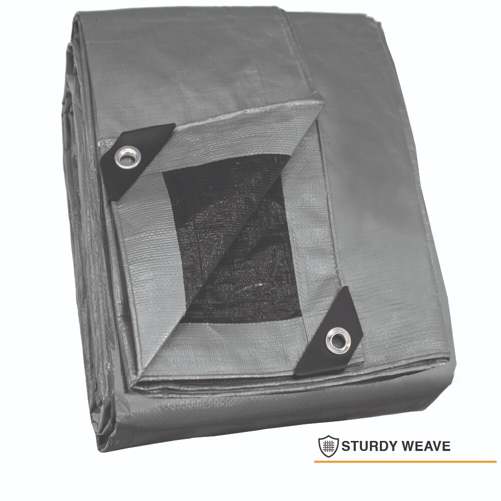 Heavy Silver/Black Tarp - 10 MIL Multipurpose UV Resistant, Waterproof Tarp