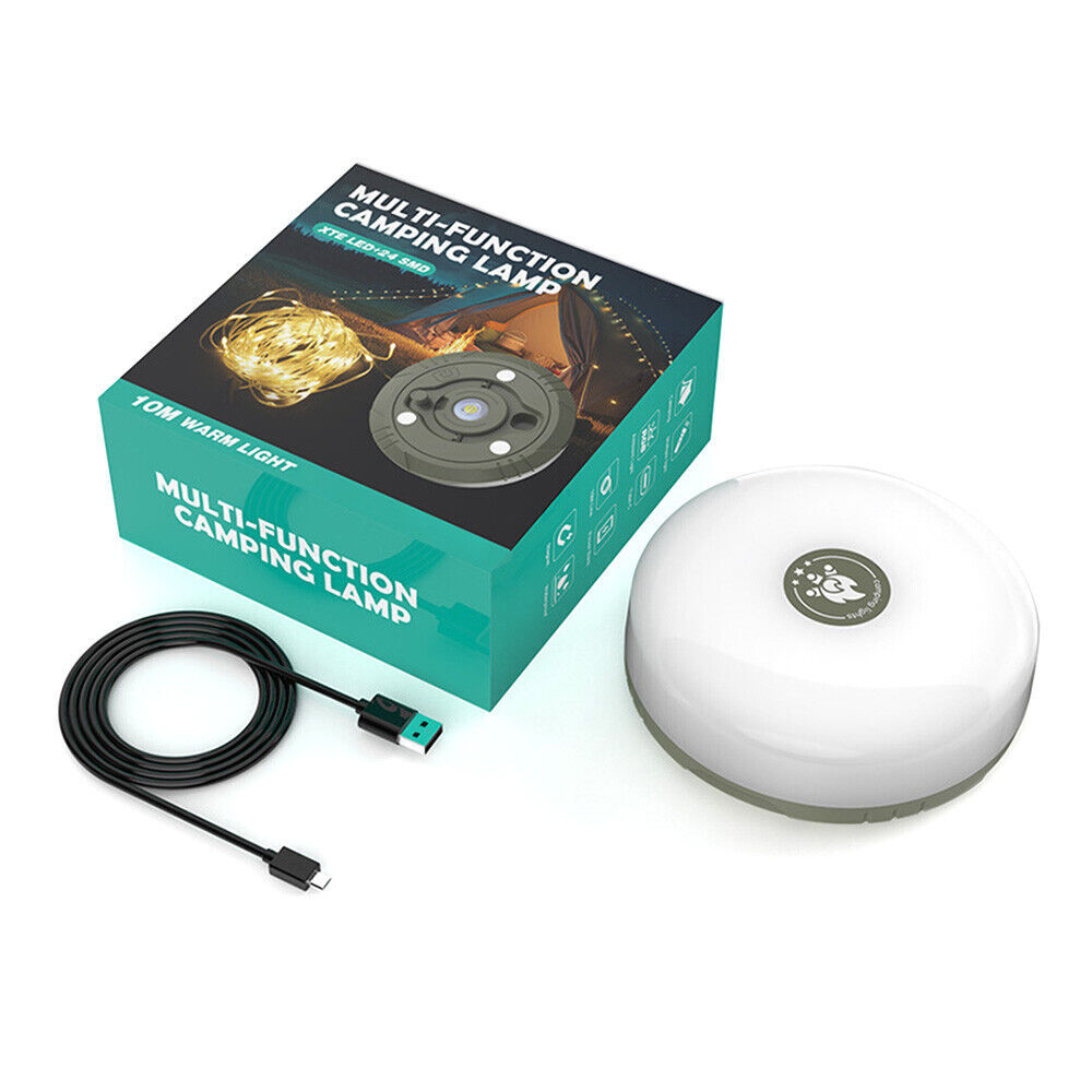Portable LED Camping String Lights Lantern Waterproof USB Rechargeable Magnetic