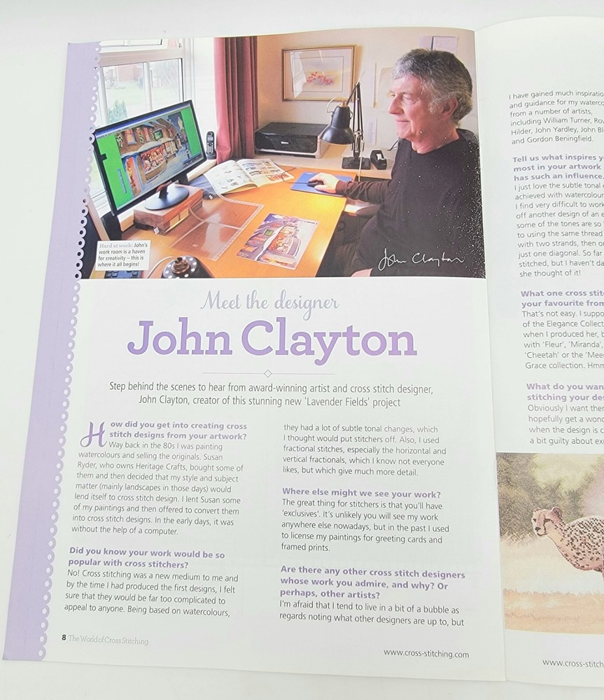 Heritage Craft LAVENDER FIELDS Cross Stitch Pattern Leaflet ONLY by John Clayton