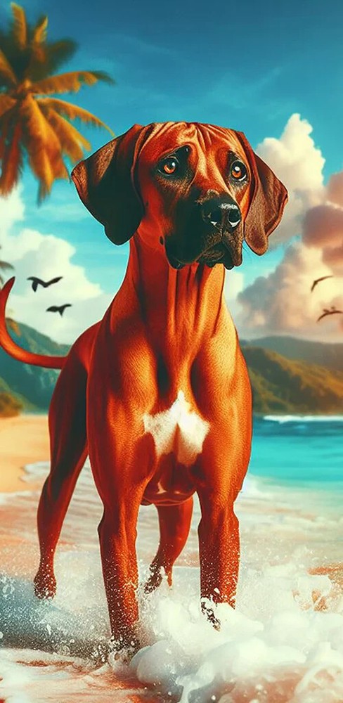 Rhodesian Ridgeback Summer Fun Beach Towel