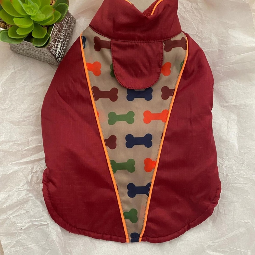 Red Dog Jacket with Bone Pattern