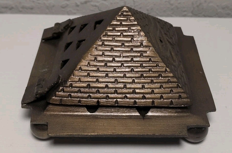Solid Brass Pyramid Shaped Incense Cone Burner S83