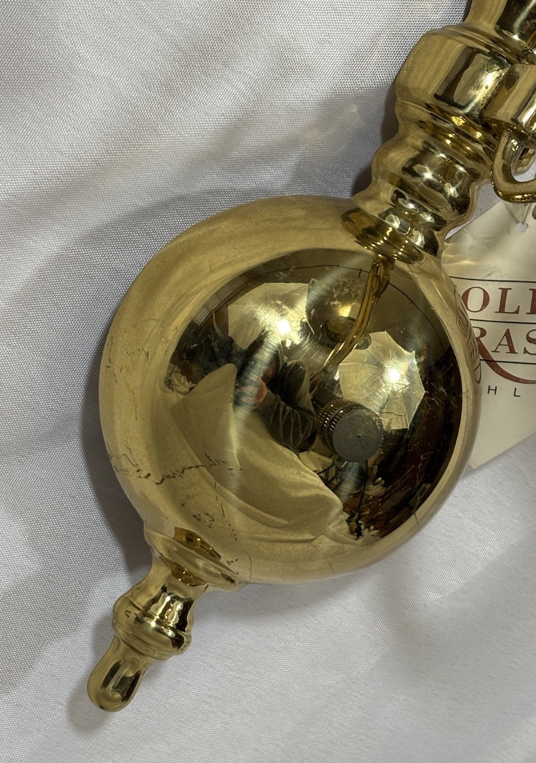 Vintage NOS Kichler Colonial Style Brass Wall Sconce Light Fixture 13.25"H