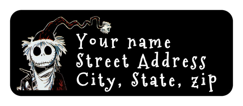30 Personalized nightmare before christmas, jack skeleton Return Address Labels