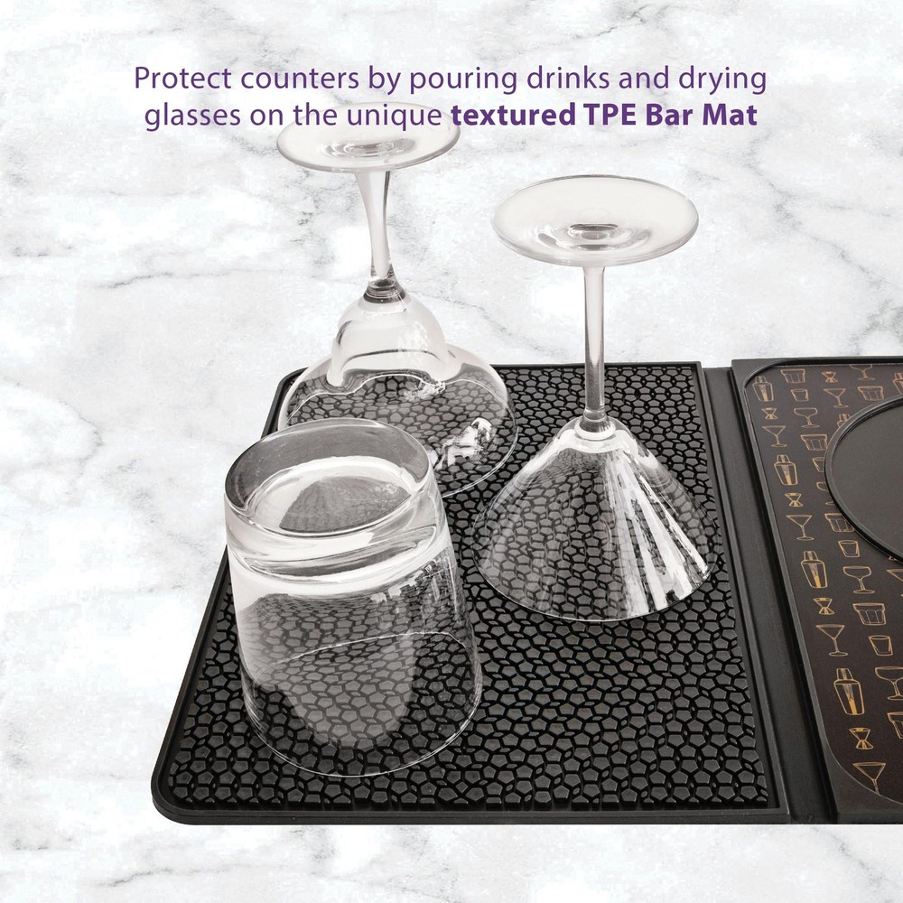 Multi-Use Cocktail bar Mat, Black
