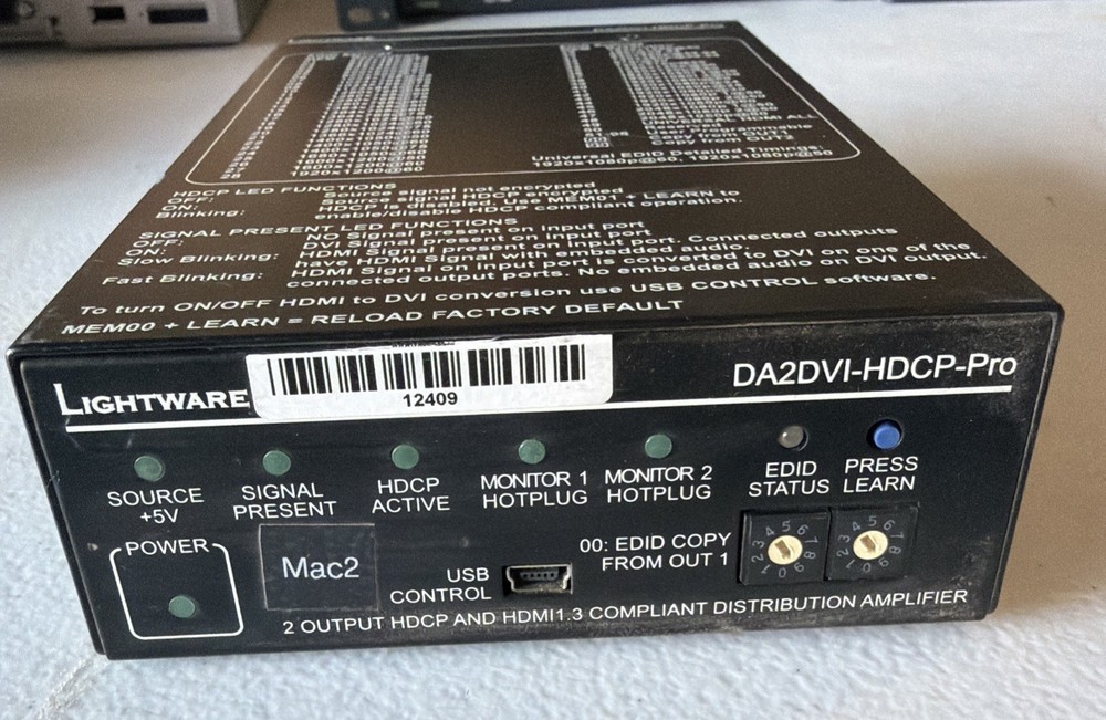 Lightware DA2DVI-HDCP-Pro Distribution Amplifier (C1672-141)
