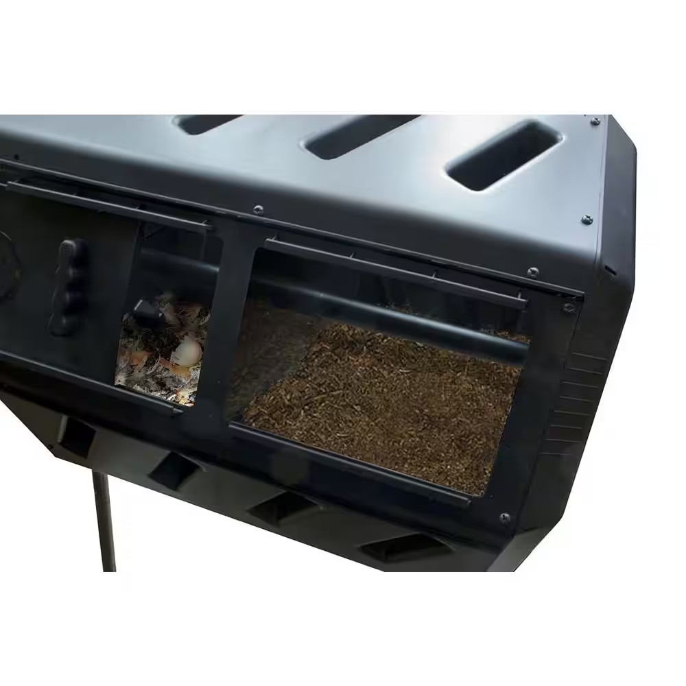 Tumbling Composter with Two Chambers for Efficient Batch Composting