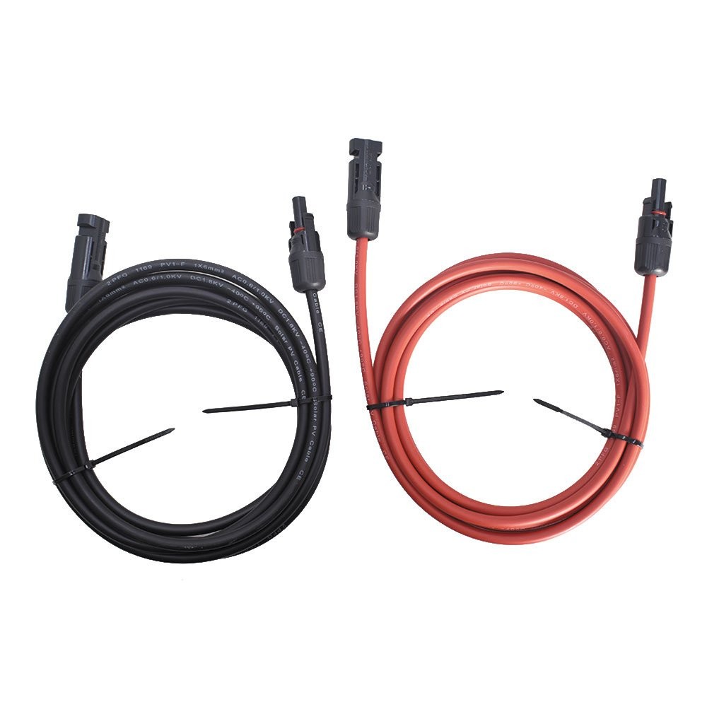 Labwork 1 Pair 10 Feet Black + Red Solar Panel Extension Cable Wire Connector