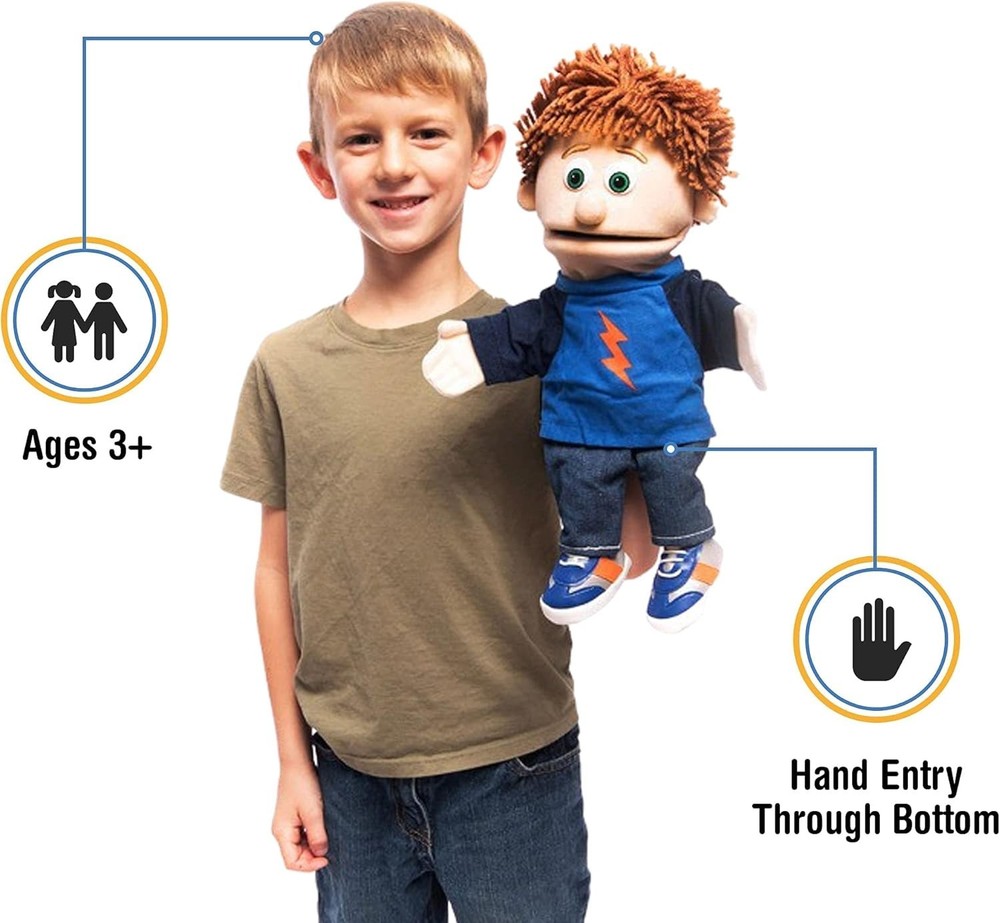 14" Tommy, Peach Boy, Hand Puppet, by