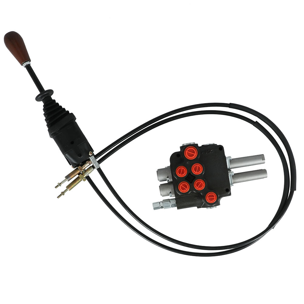 P80 Remote Control Valve Kit: 2 Spool Valve 80lpm/ 21gpm /Joystick / Cables New