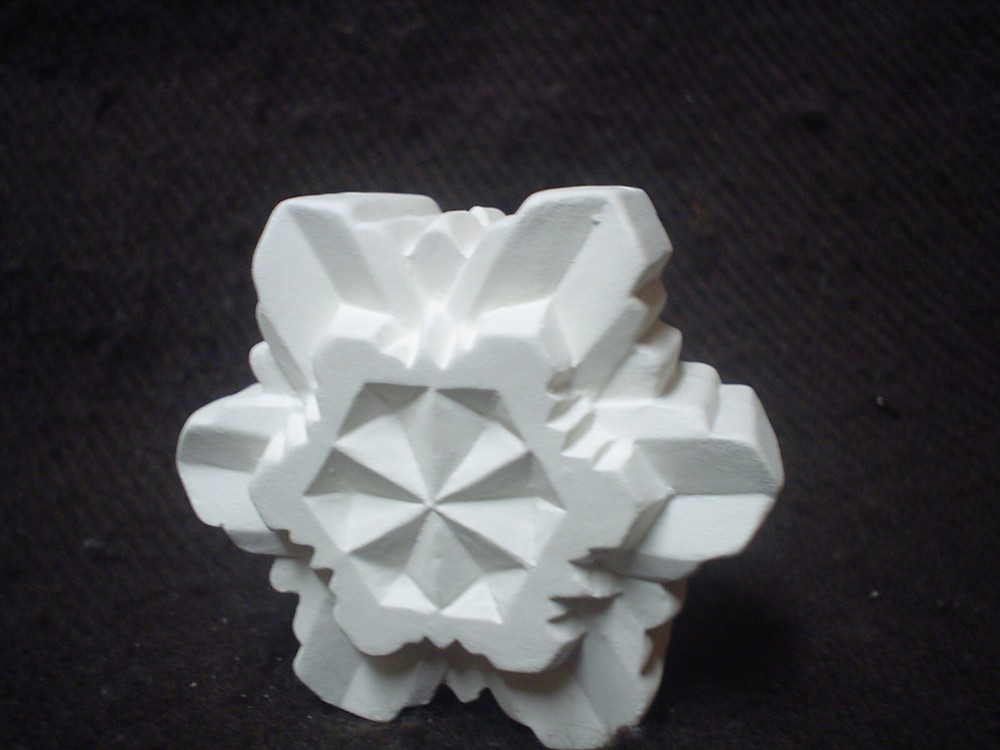 D327-Ceramic Bisque Ornament: 2" Snowflake - Thick - 3D -Ready to Paint