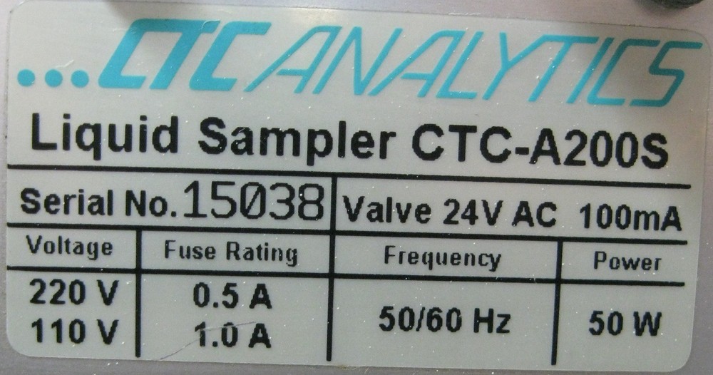LEAP TECHNOLOGIES CTC ANALYTICS A200SE LIQUID SAMPLER