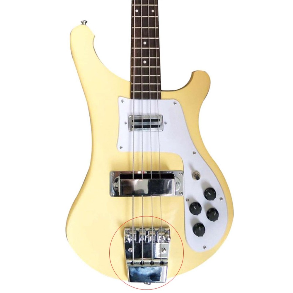 Replace Alloy Chrome Square Shape Bass Bridge for 4 String Rickenbacker Guitar