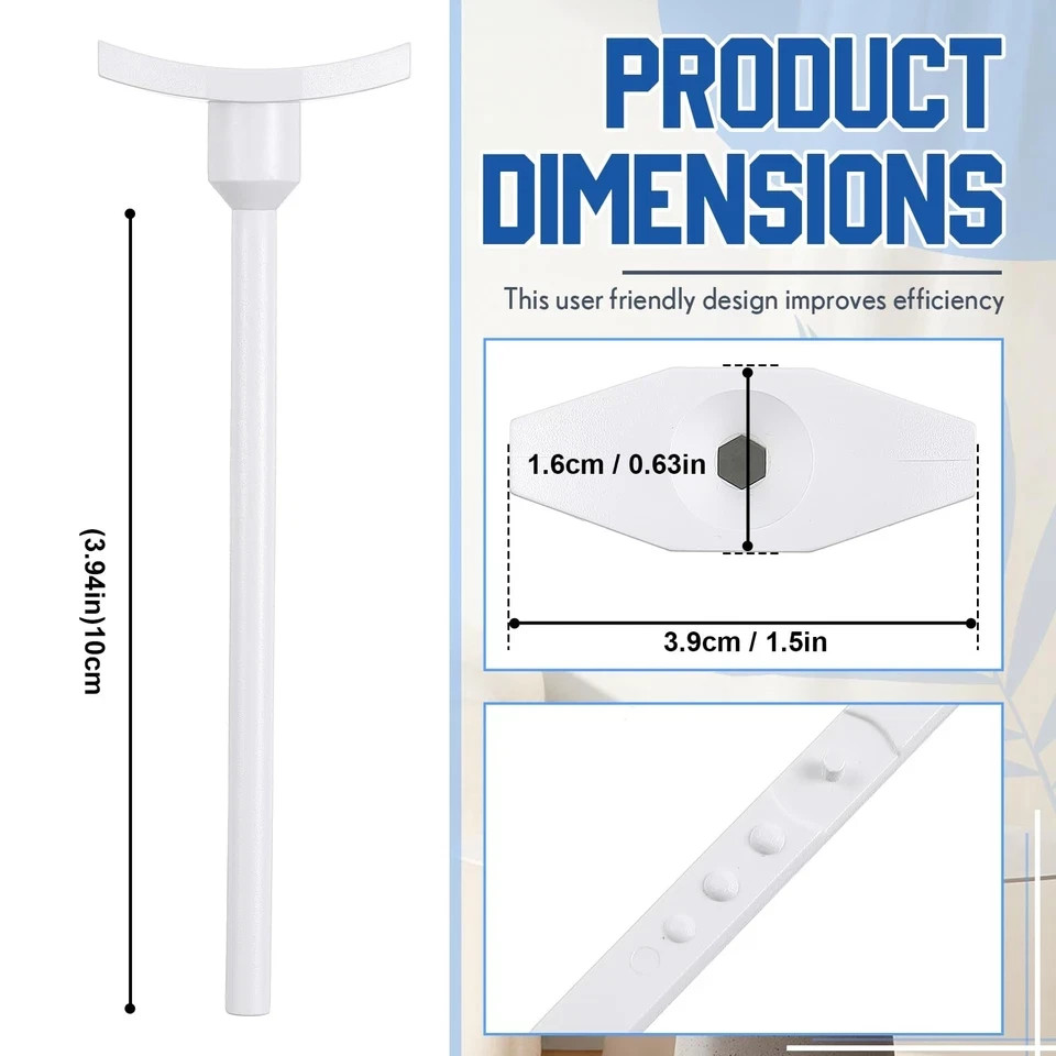 6 Pcs Round Ceiling Diffuser Plastic Key Handle, Vent for Steel White