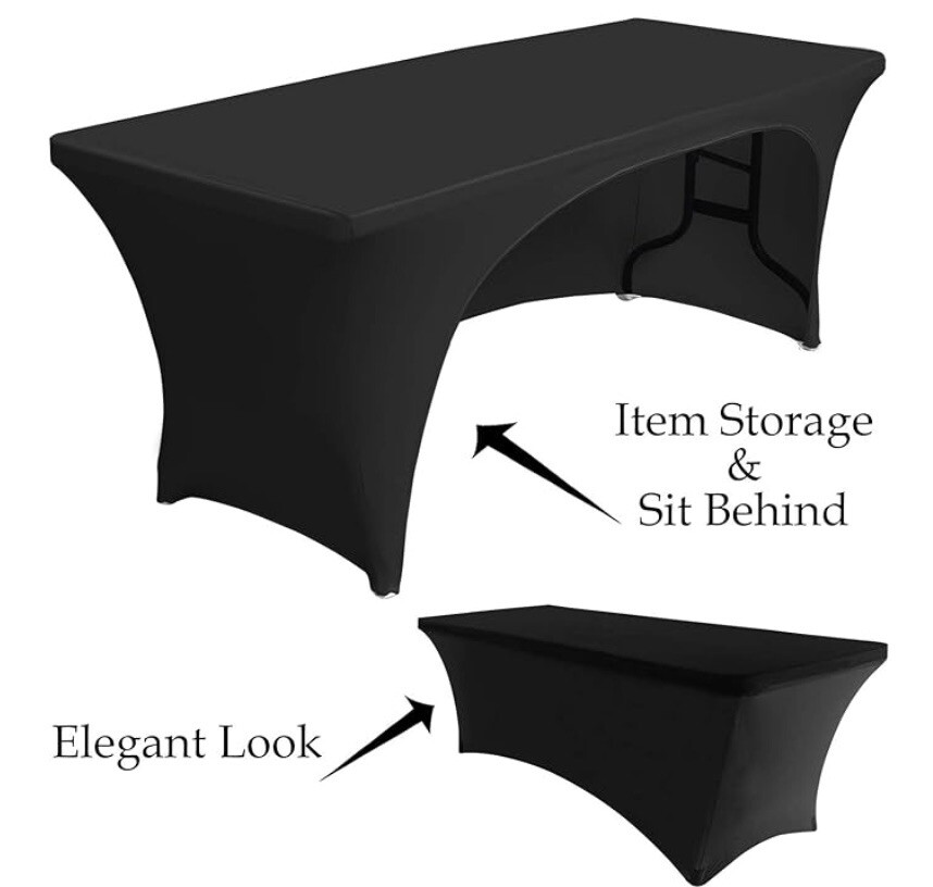 Spandex Table Cover Toppers 4ft Table Cover Open Back New