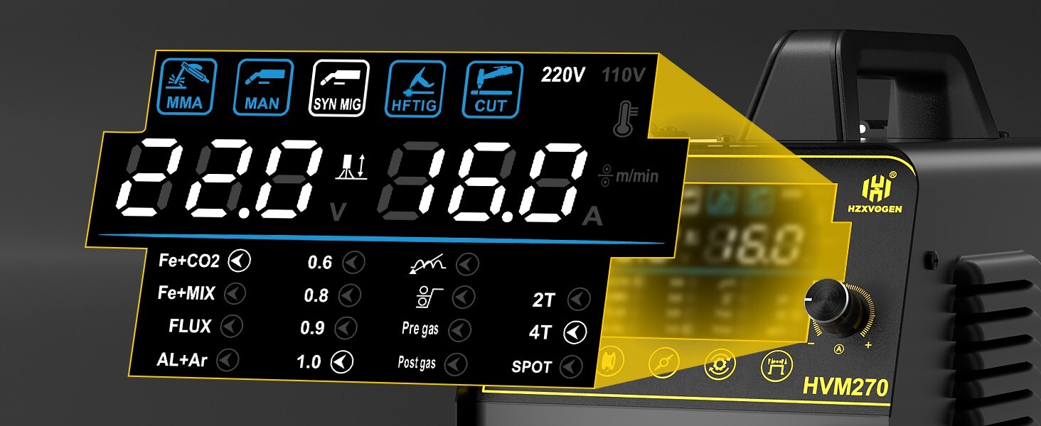 6 in1 MIG/CUT/TIG/MMA Welder 220V 250A Gas/Gasless Welding Machine Plasma Cutter