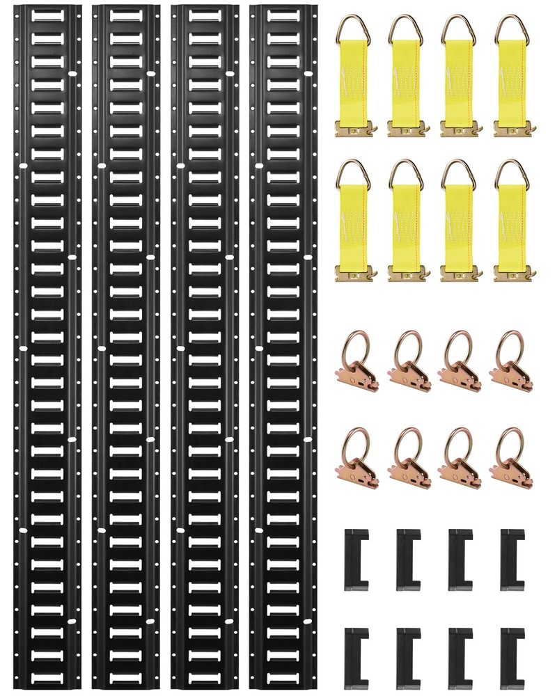 VEVOR E Track Tie Down Rail Kit 30PCS 5' E Track Rails Enclosed Cargo Trailer