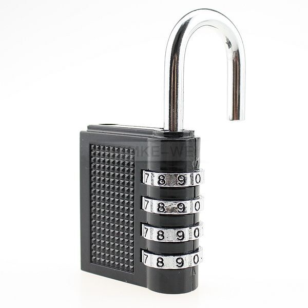 4 Dial Combination Padlock Suitcase Luggage Bag Security Code Lock Zinc Alloy