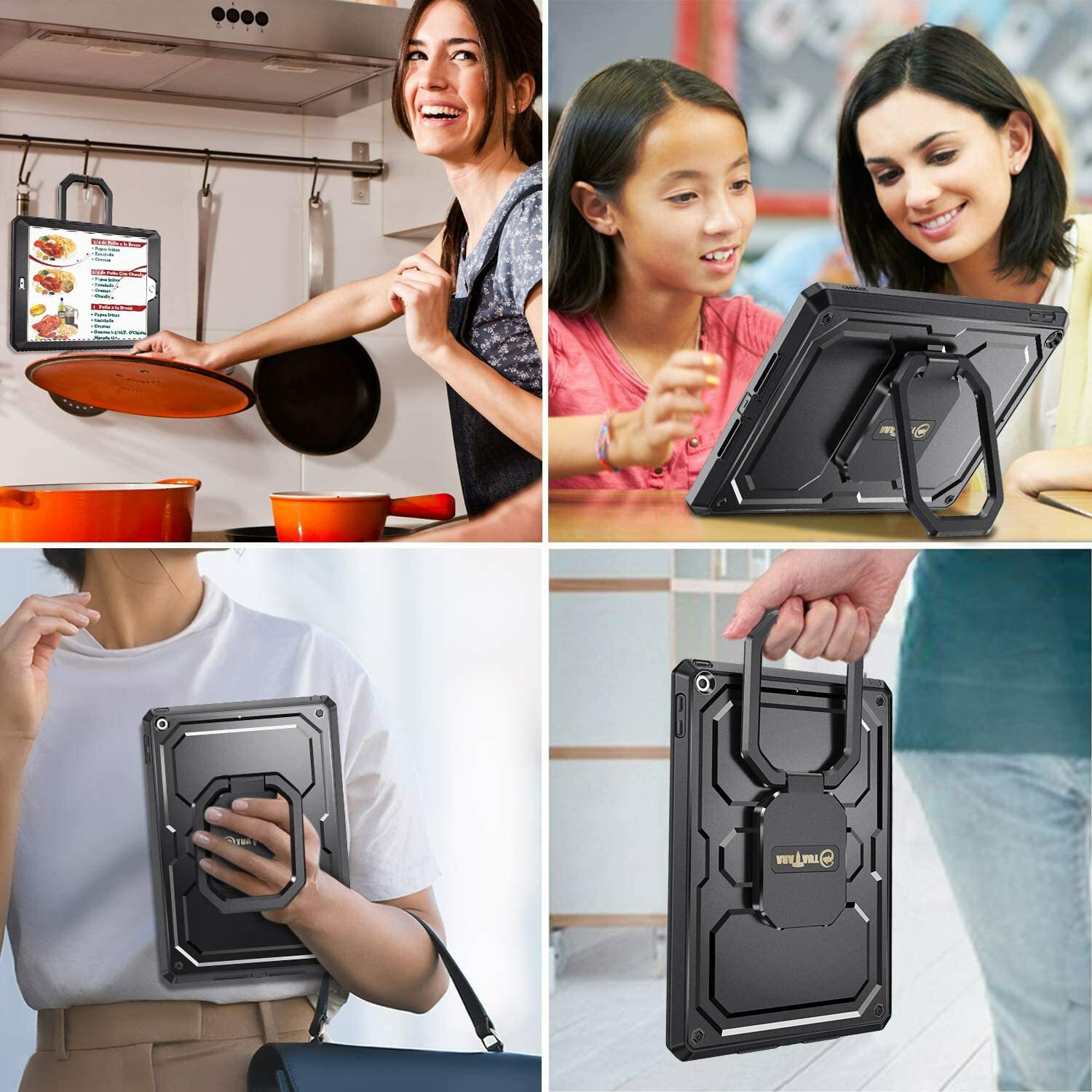 For iPad 10.2" 9th Generation 2021 Rotating Case Cover Built-in Screen Protector