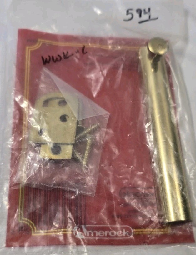 Amerock Door Slide Surface Bolt 4" Solid Brass Latch Screws Hardware  NOS