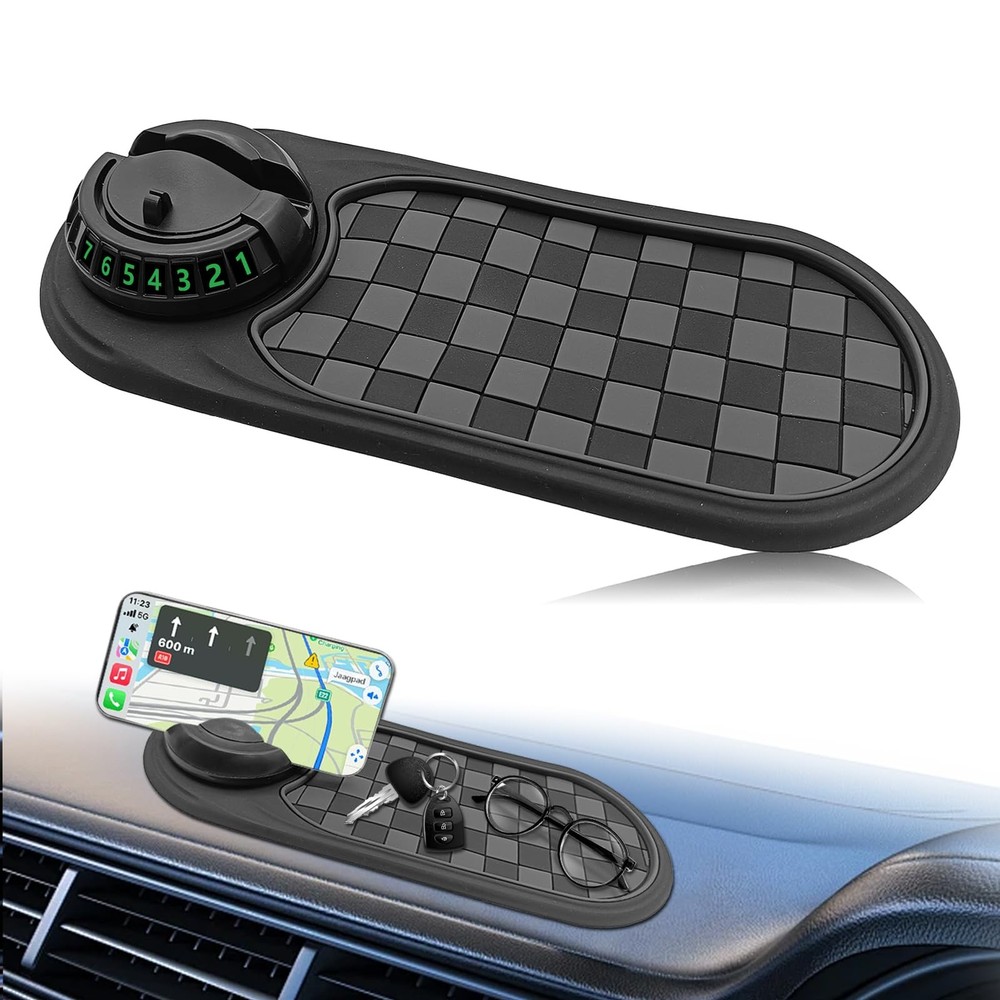 Universal Multifunction AntiSlip Car Dashboard Mat, Rotatable Car Holder Dash...