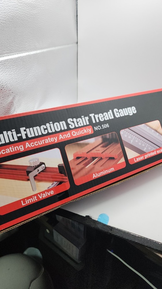 Multi-Function Stair Tread Gauge No. 506 Aluminum with Laser Printed Scale