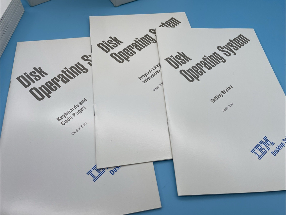 IBM DOS Version 5.0 Disk Operating System Box ~ 3.5 Inch Diskettes & Manuals VG