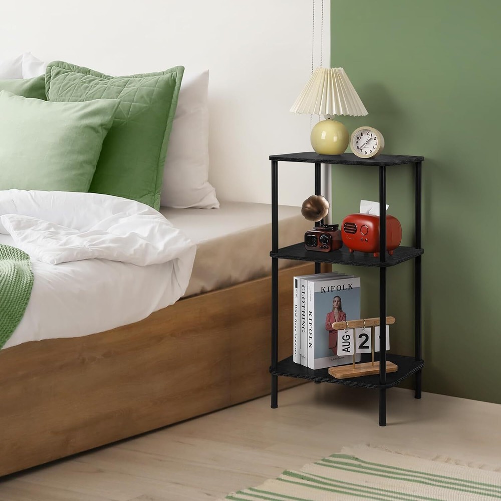 3 Tier End Table, Telephone Table, Narrow Side Table with Storage for Sofa Couch