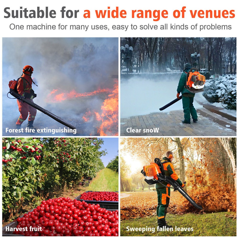 Powerful Backpack Blower Gas Leaf Blower 43cc 2-Stroke 665CFM 280MPH