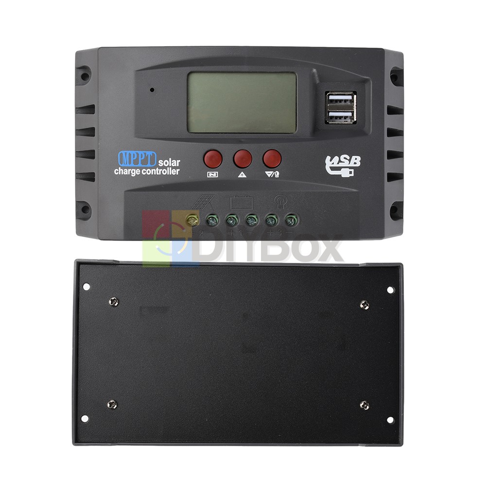 12V/24V 30A 60A 100A MPPT Solar Controller LCD Solar Charge Controller  Dual USB