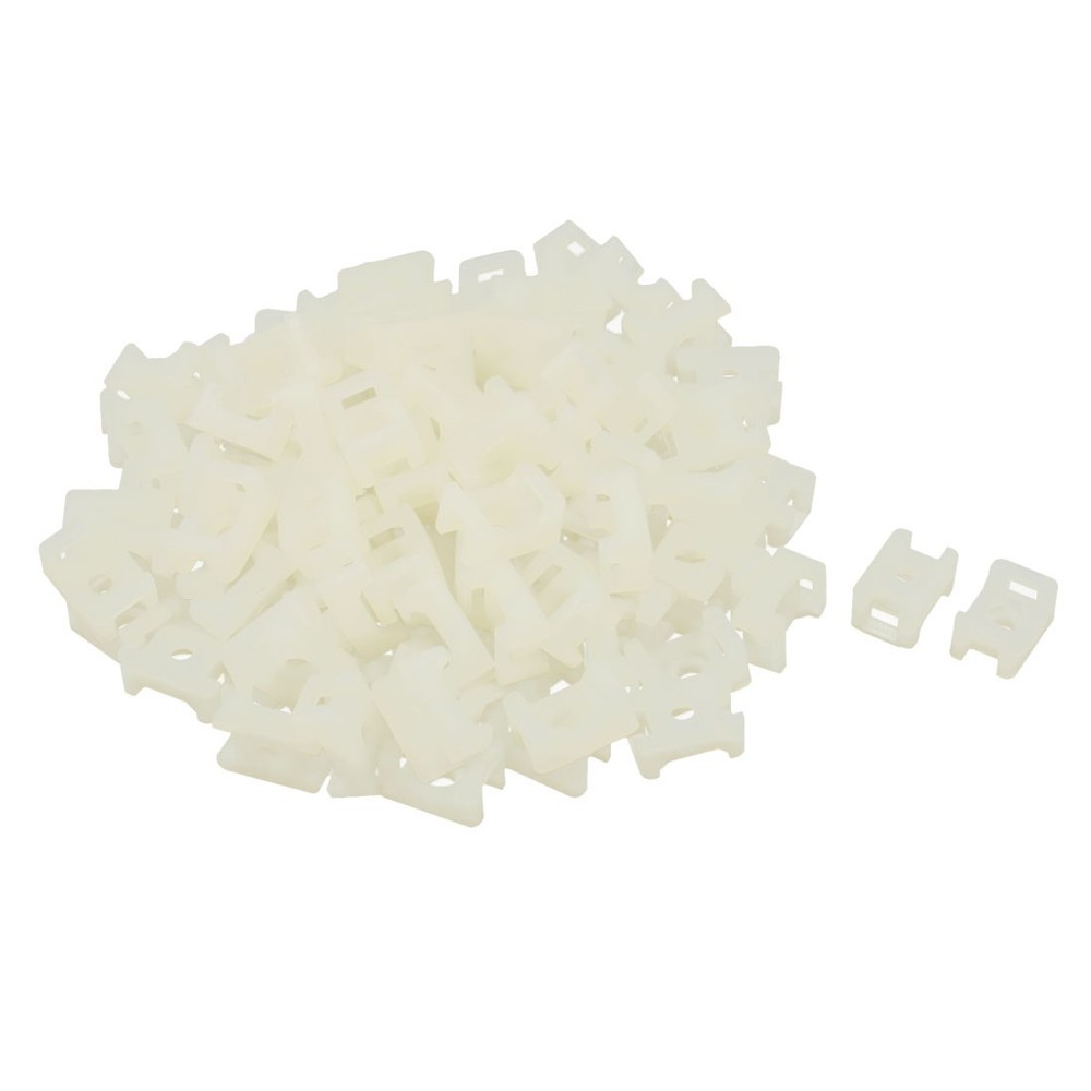 100 Pcs Rectangle Cable Tie Mount Base Holder Fixing Saddle for 5mm Width Wire