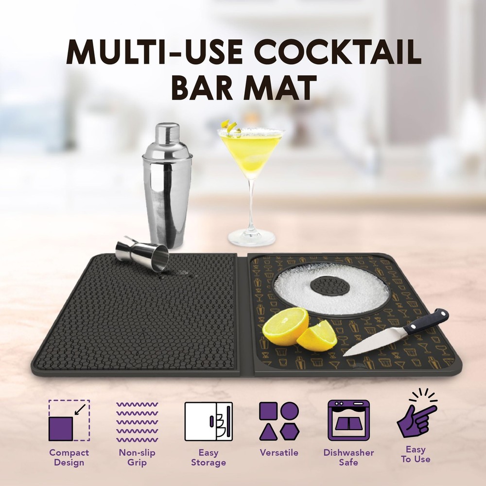 Multi-Use Cocktail bar Mat, Black