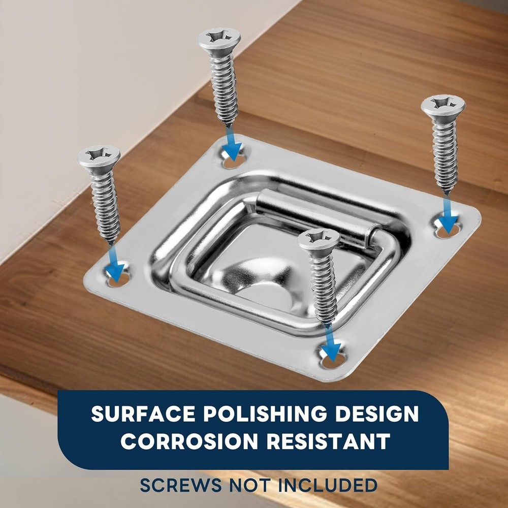 4X Boat Ring Hatch Latch Deck Hatch Handle Flush Mount Lifting Ring Pull Handle