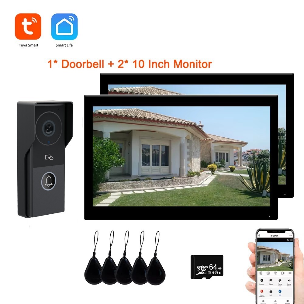 Home Video Speech System, 10inch Motion Recognition Visual counterphone System