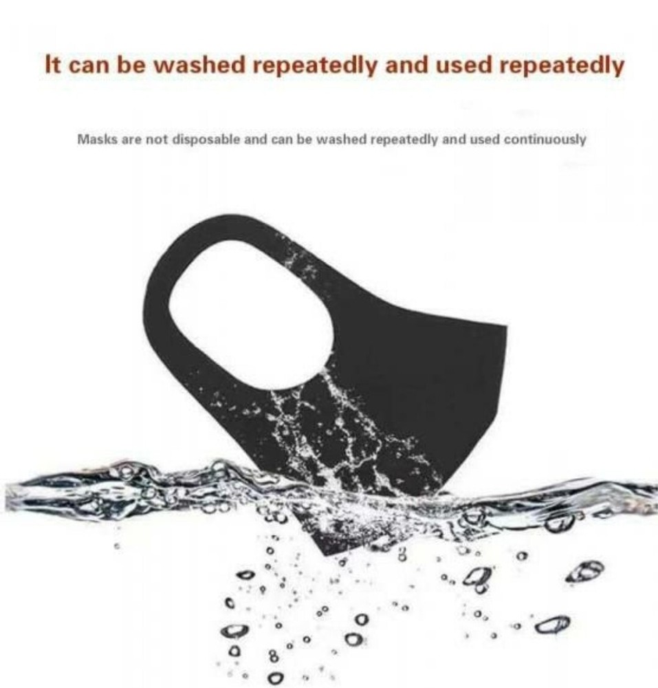 Washable Reusable Dust Pollution Black Face Masks