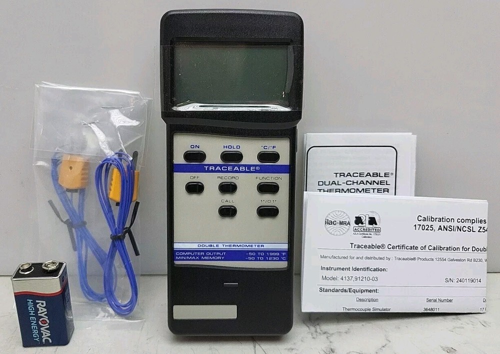 Traceable 4137 Thermocouple Thermometer 2 Input Type K