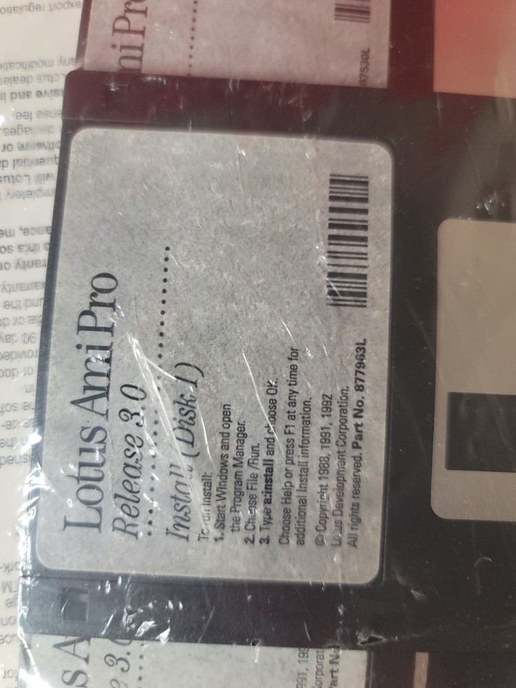 SEALED Lotus Ami Pro For Windows Release 3.0 With User's Guide