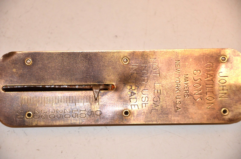 Vintage Brass John Chatillon & Sons hanging scale