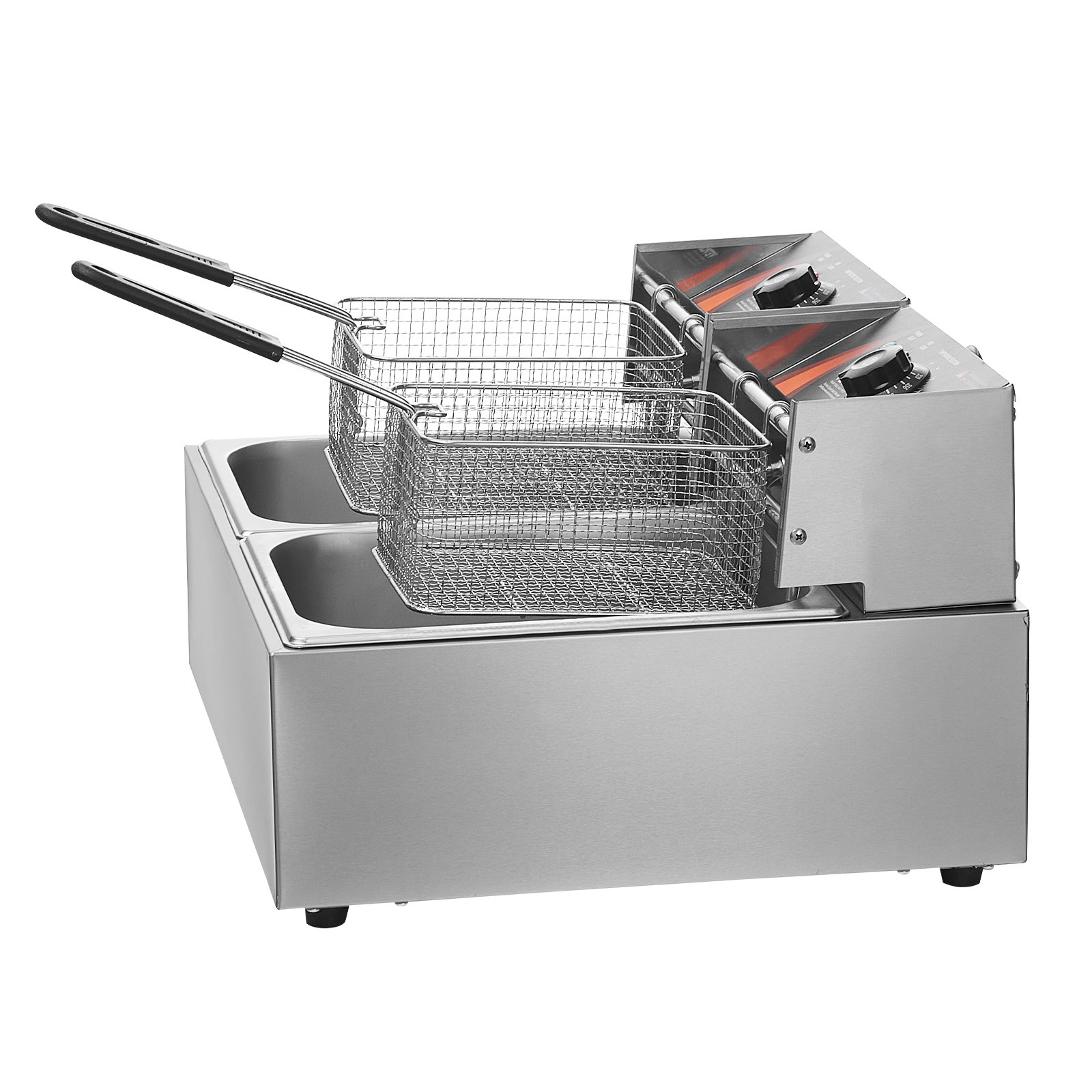 VEVOR Commercial Electric Deep Fryer Countertop Fryer 3000W Dual Tank 2x9Qt/8.6L