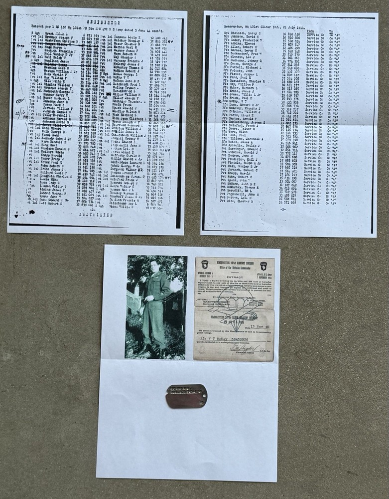 WW2 101st 327th airborne paratrooper glider dog tag