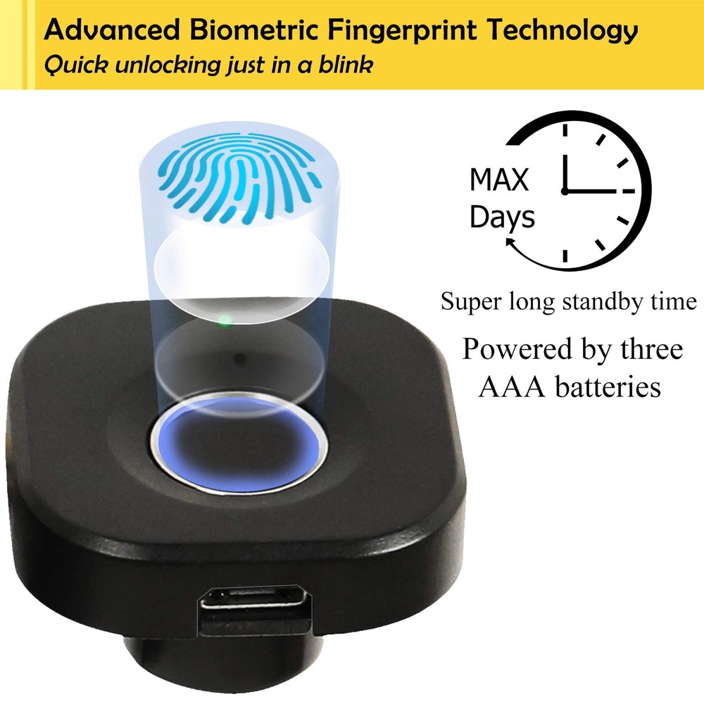 US Fingerprint Lock Smart Keyless Entry Mini Easy Drawer Locker Cabinets Lock