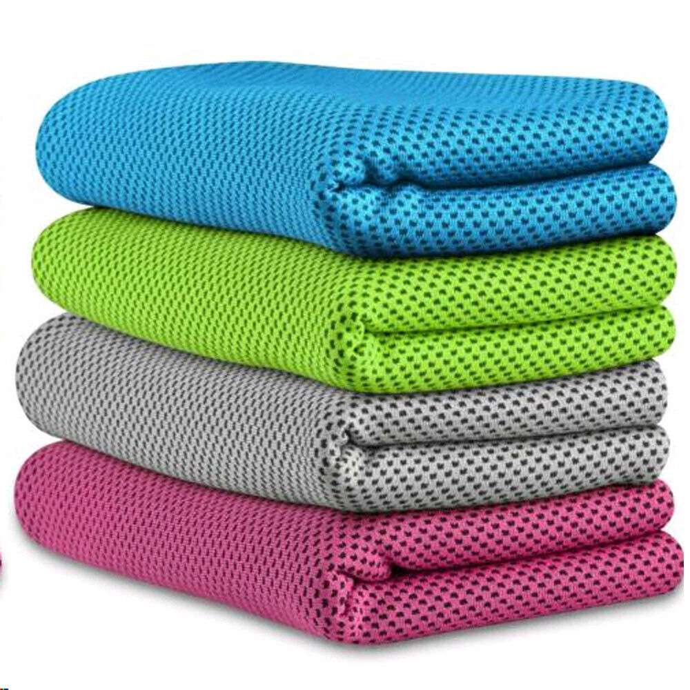 5 X Ice Cold Cooling Towel Neck Wrap For Sports Running Jogging Gym Instant Cool