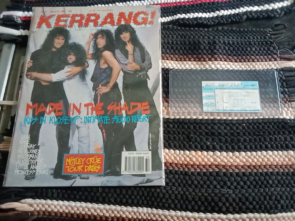 Kiss 💋Ticket Stub History Hot In The Shade Tour. 11-3-90, Winger, Slaughter 🎸