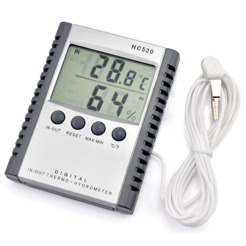 Digital Temperature Sensor Wireless LCD Indoor Outdoor Wall Mount Thermometer