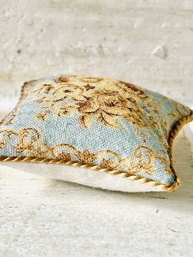 Miniature 1:12 Scale Handcrafted Pillow / Victorian Replica Needlepoint