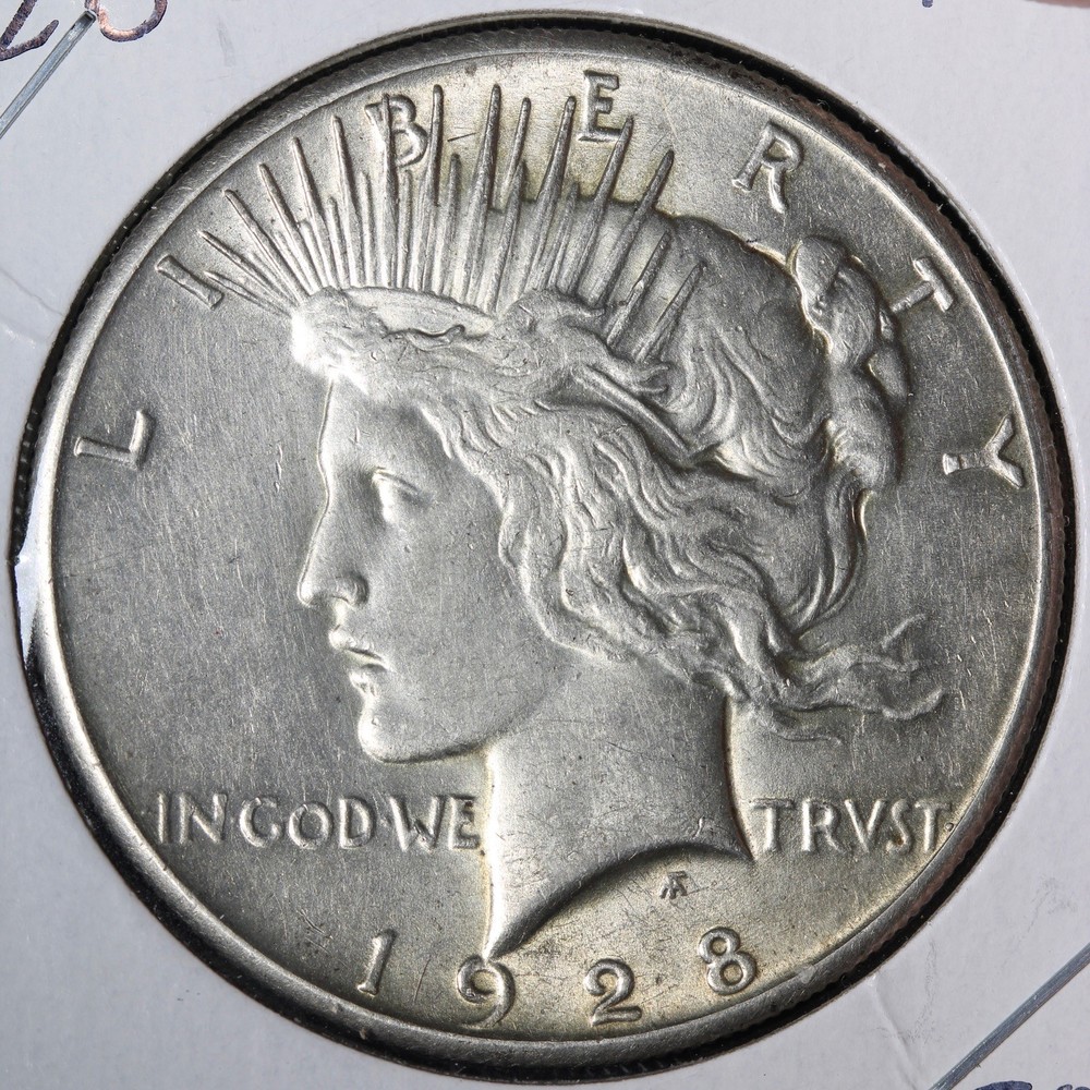 1928 Peace Silver Dollar AU E395 KZEEK