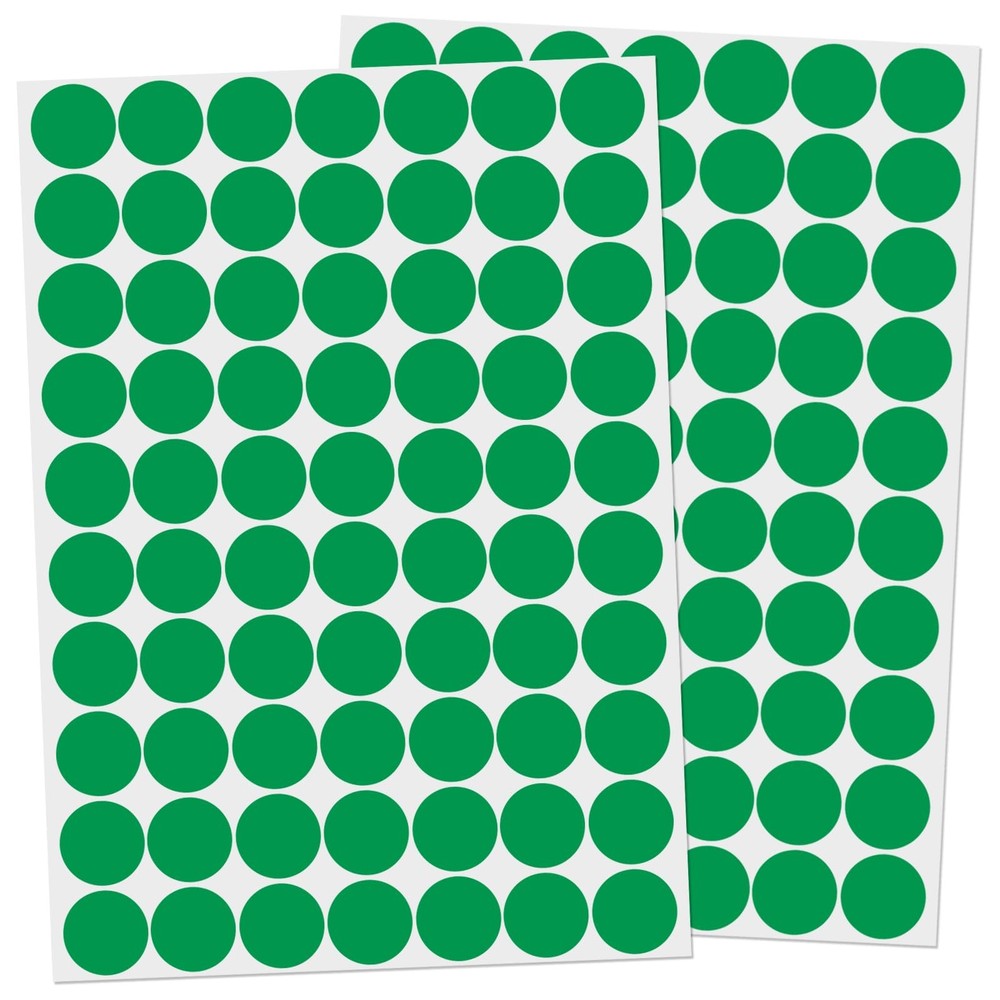 1400 Pcs Green Dot Stickers 3/4" Round Color Coding Label 3/4 inches,