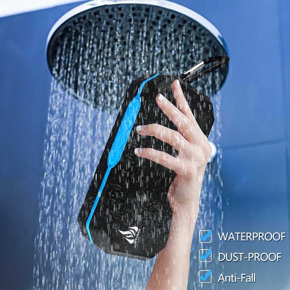 WEYANG Portable Bluetooth Speaker,IP65 Waterproof Wireless black