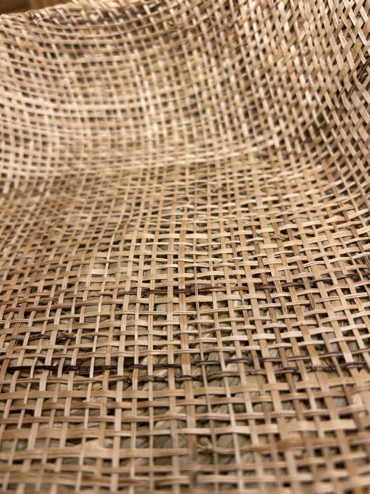 Vtg Raffia Decorated Woven Wicker Casserole Baskets Fruit Vegetable Boho Kitchen