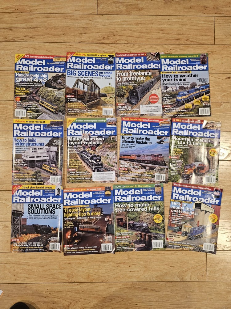 Model Railroader Magazine 2012 Lot - 12 Issues Complete Year